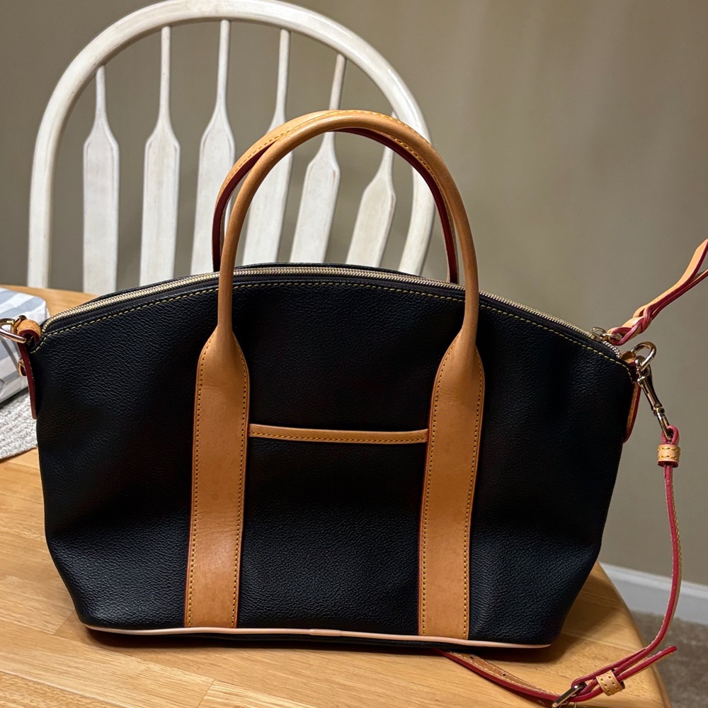 Dooney & Bourke Black and Tan Satchel - Picture 5 of 5